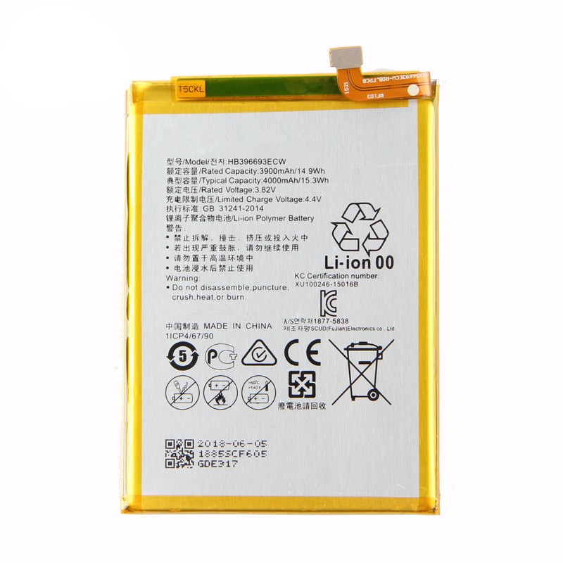 Li-ion phone battery Huawei Ascend Mate 8 HB396693ECW 4000mAh 3.82V