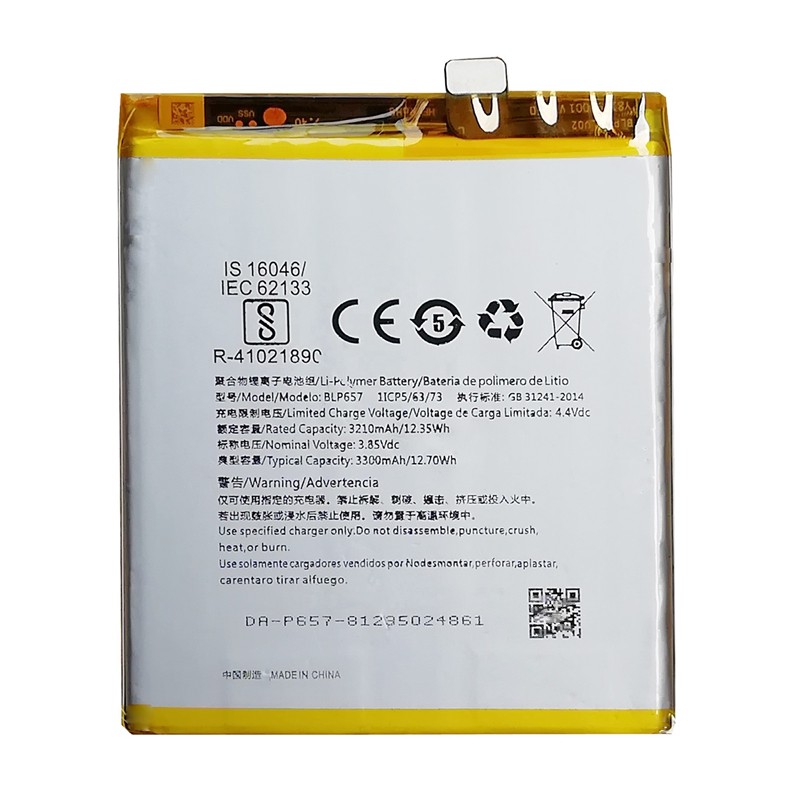 Factory Wholesale Cell Phone Battery 3300mAh 3.85V For One Plus 6 BLP657