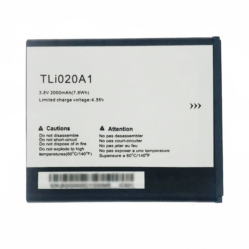 Factory Provide 2000mAh 3.8V Cell Phone Battery TLI020A1 For Alcatel onetouch pop star lte a845 new OT-5050