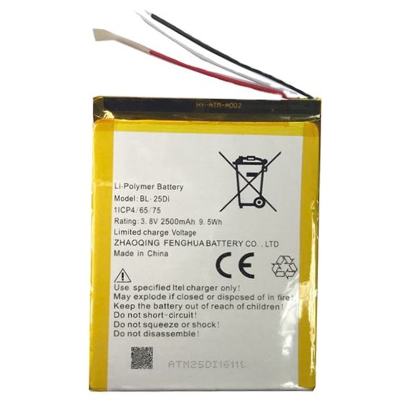 Manufacturer Wholesale 2500mAh 3.8V Cell Phone Battery BL-25DI For ITEL Battery