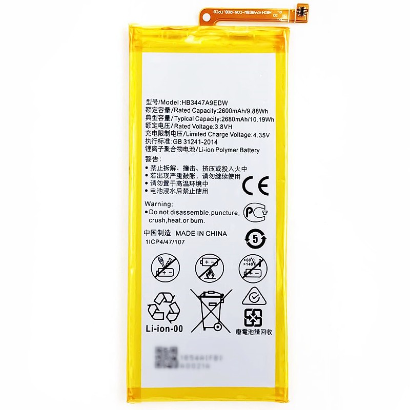 Wholesale 2600mAh 3.8V HB3447A9EBW Manufacturer Supply For Huawei Ascend P8 Battery