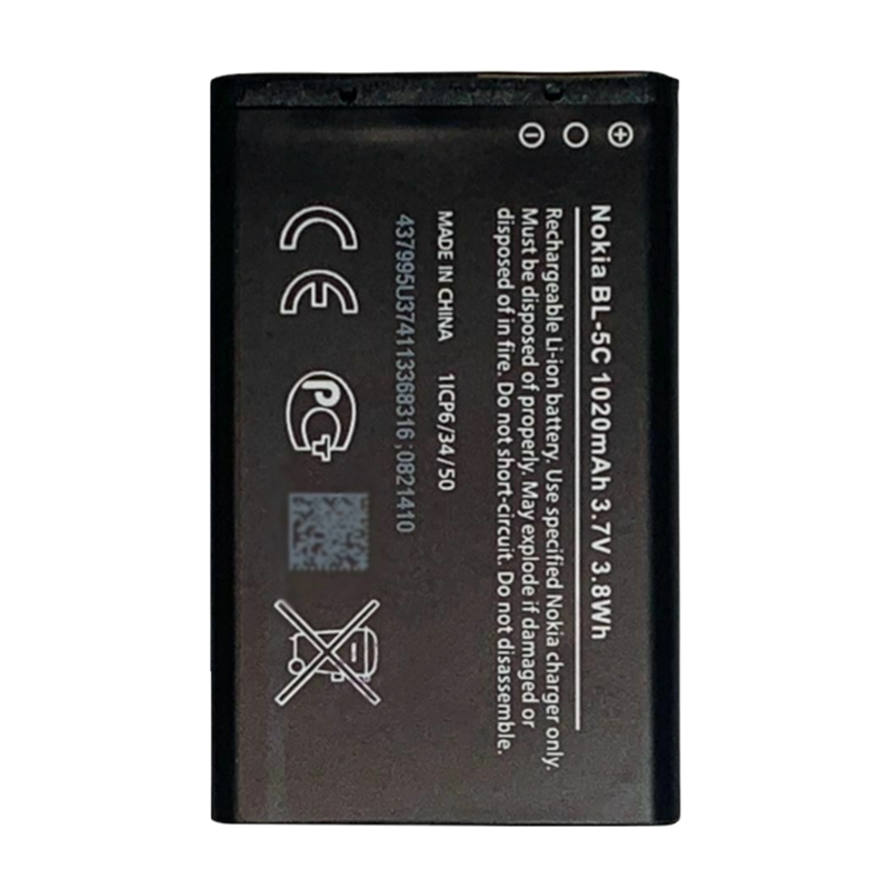 Factory Supply 1020mAh 3.7V BL-5C Replacement Battery For Nokia Mobile Phone