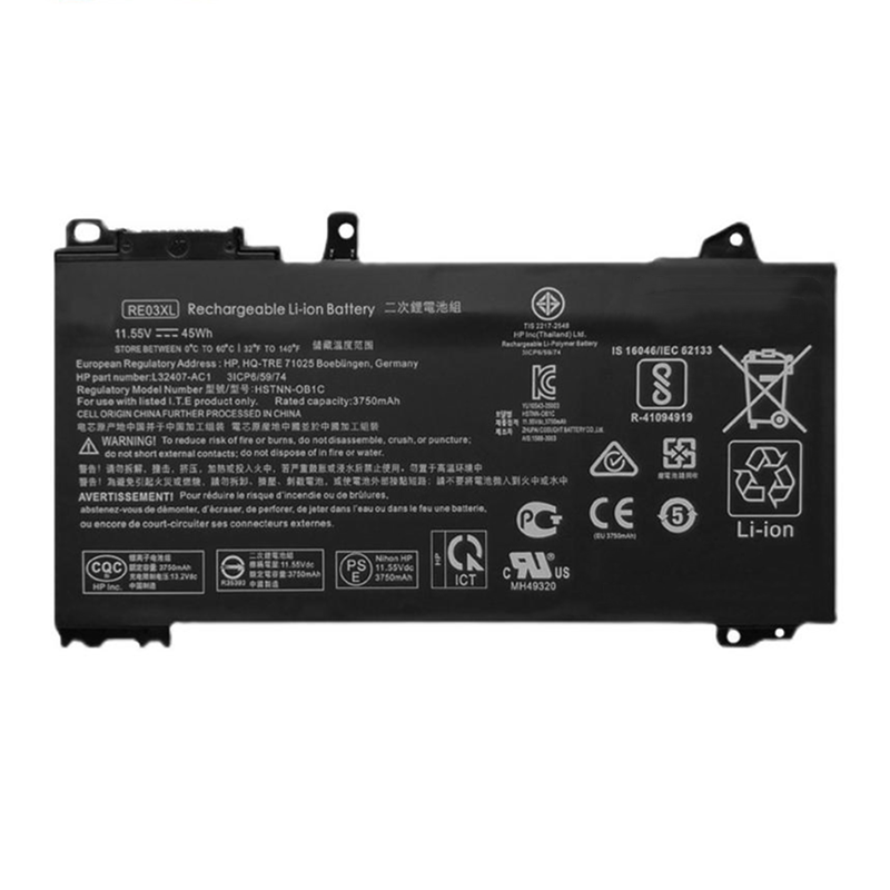 11.55V 45Wh RE03XL Laptop Battery For HP ProBook 445 450 455 440 430 G6 Series
