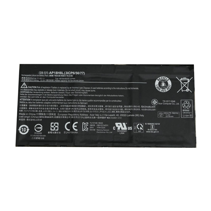 11.4V AP18H8L Laptop Battery For Acer Aspire 5 A514-51 A515-53G SPIN 3 SP314-53