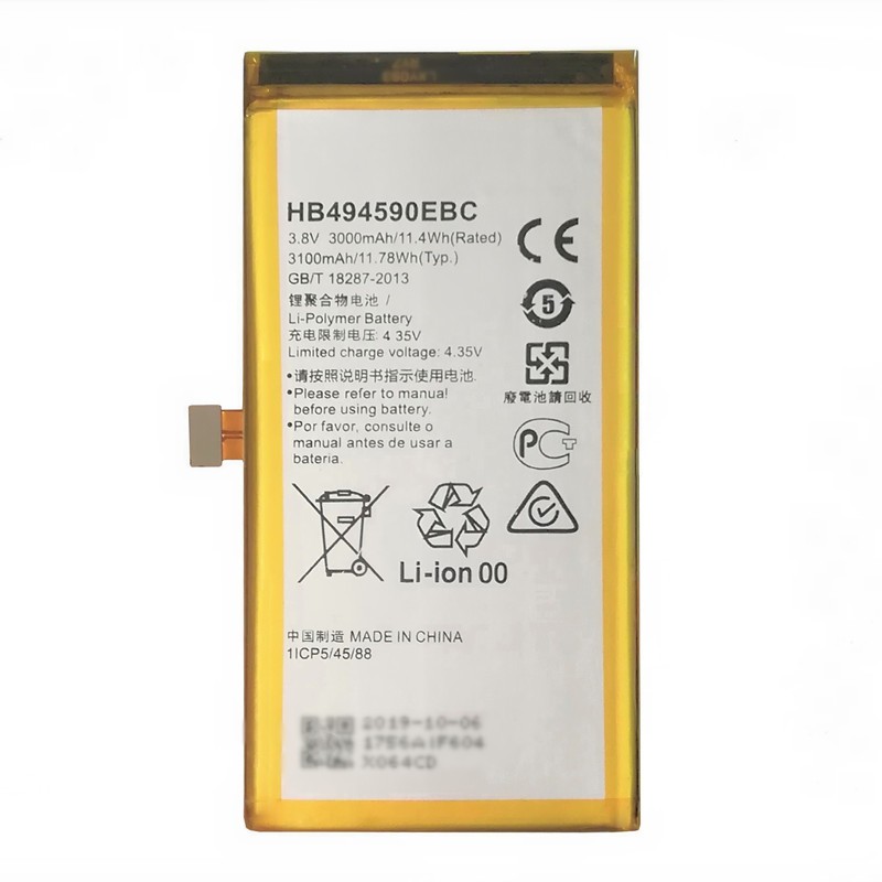 HB494590EBC AAA quality cell phone battery 3000mAh 3.8V for Huawei Honor 7