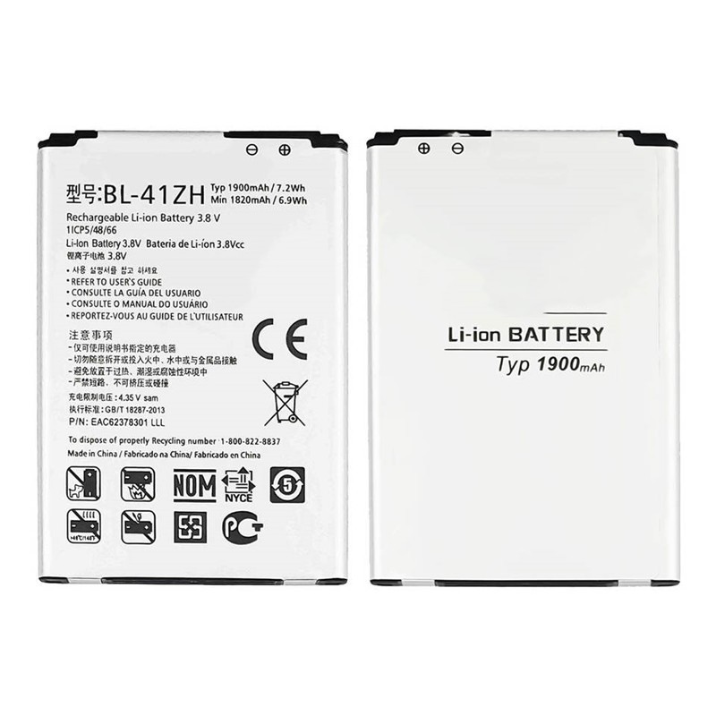 Factory Wholesale 1900mAh 3.8V BL-41ZH Battery For LG Leon L50 D213N D290N D290