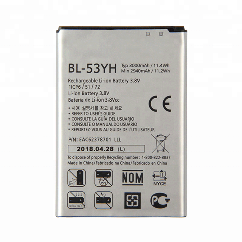Manufacturer Supply BL-53YH Battery 3000mAh 3.8V For LG G3 VS985 F400 D850 D855