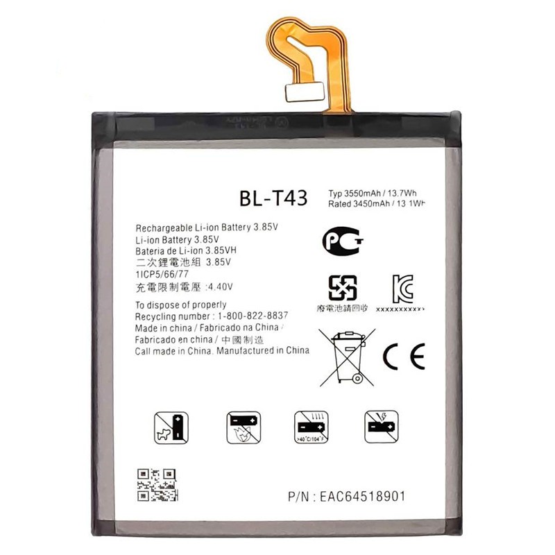 Hot Sale BL-T43 Full Capacity Battery For LG G8S Thinq LM-G810EAW 3550mAh 3.85V