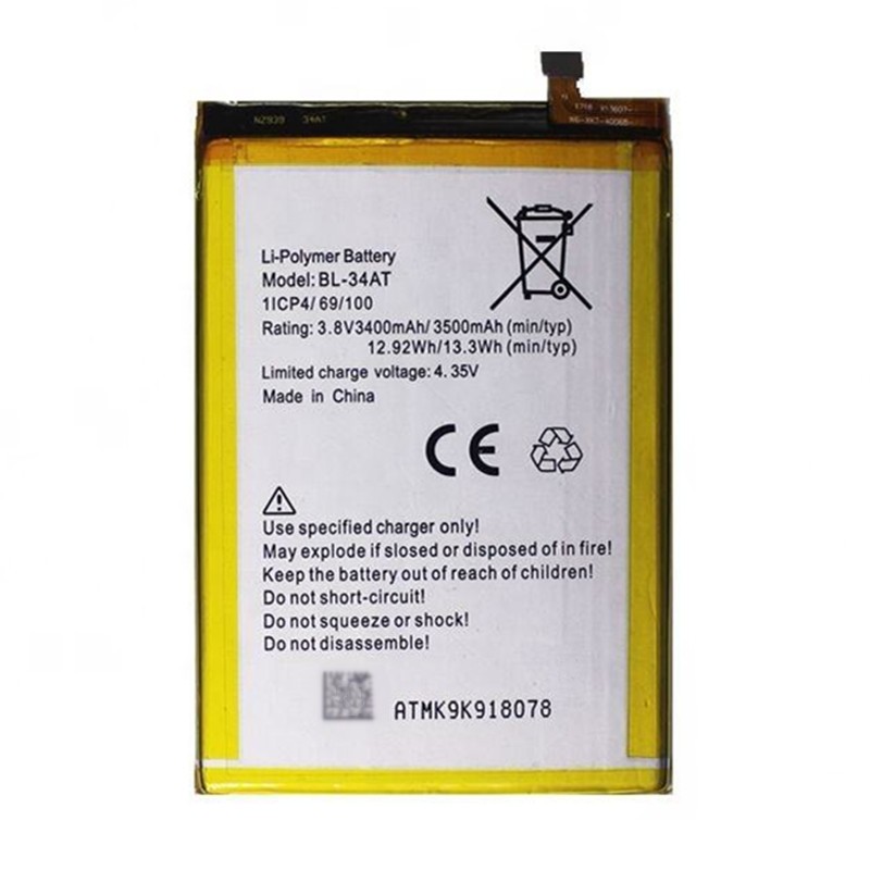 Manufacturer Wholesale BL_34AT Cell Phone Battery For Tecno k9 k9+ 3400mAh 3.8V