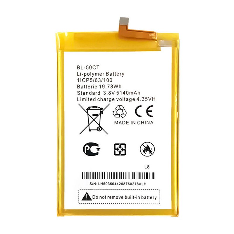 Factory Supply BL_50CT Cell Phone Battery For Tecno L8 L8+ L8 PIUS 3.8V 5140mAh