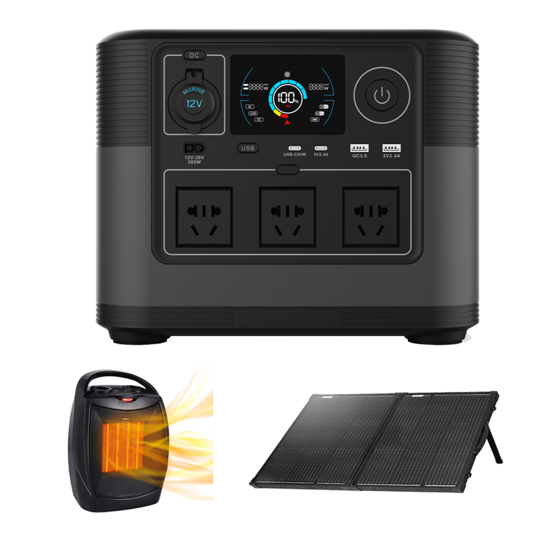 1200W 32140mAh Camping Outdoor Solar Energy System Portable Power Station