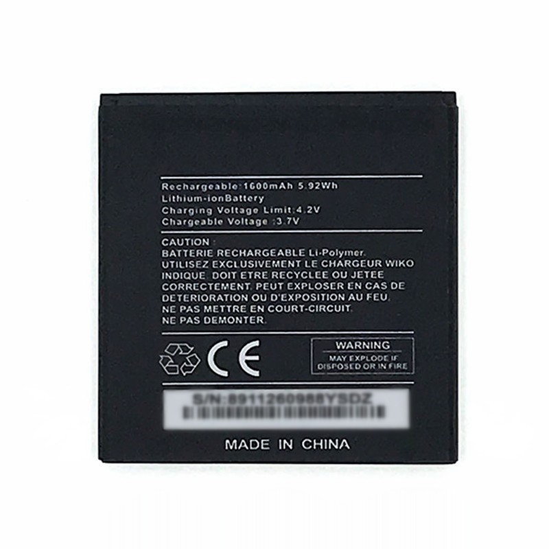China OEM Factory Wholesale Cell Phone Battery For Wiko Cink Slim 1600mAh 3.7V